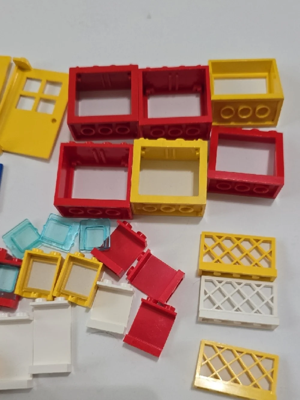Lego Building Window, Door and Frame Set - Red, Yellow, Blue, White, Black